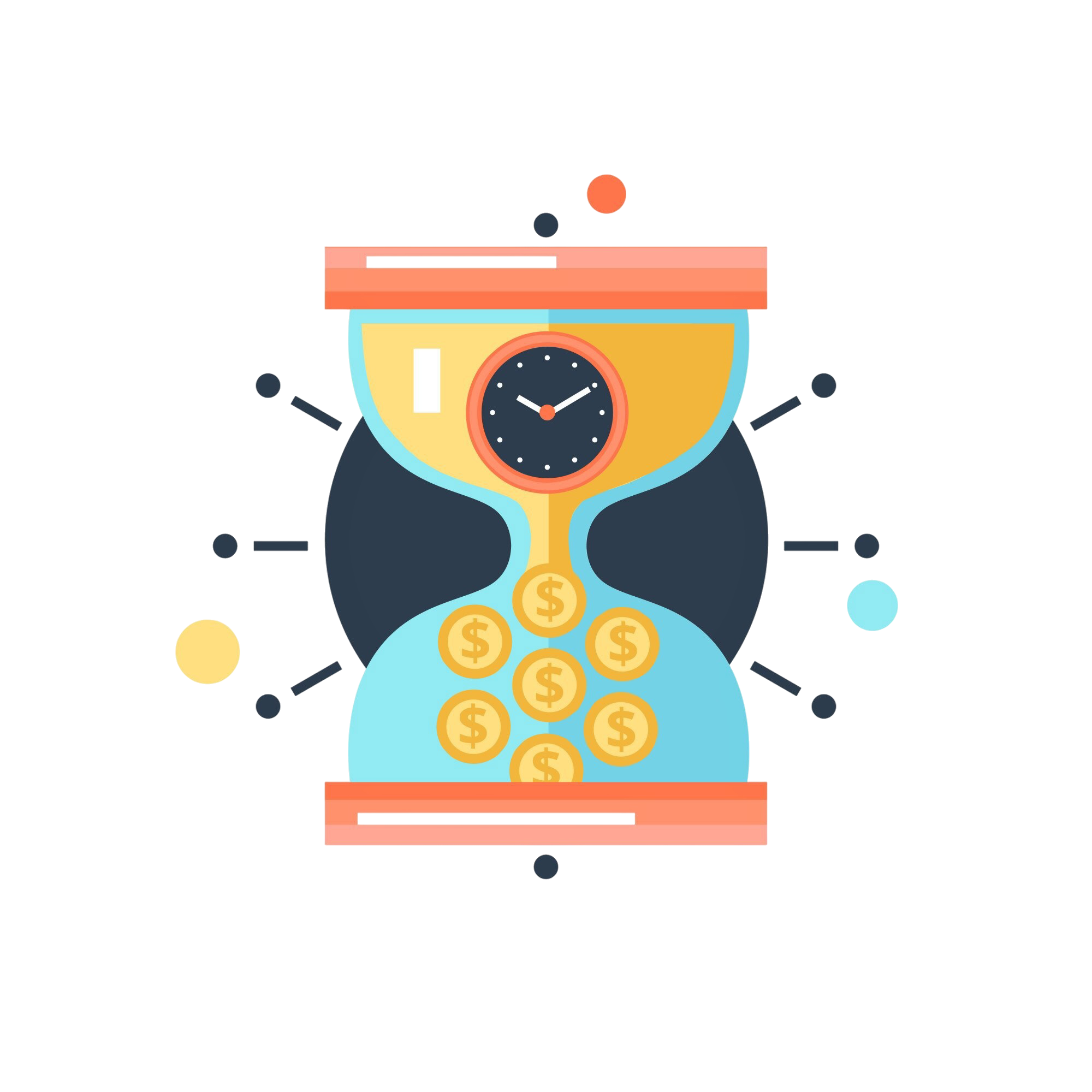 time-money-conceptual-metaphor-illustration-icon